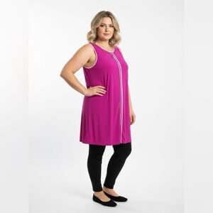 💗 Pink Dress with White Trim | Size XXL | Stretch | NWT 💗